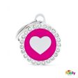 Médaille collection GLAM,  CERCLE COEUR FUSHIA STRASS  PETIT Online Hot Sale