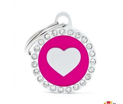 Médaille collection GLAM,  CERCLE COEUR FUSHIA STRASS  PETIT Online Hot Sale