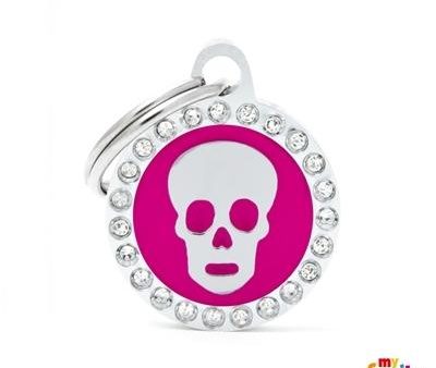 Médaille collection GLAM,  CERCLE CRÂNE FUSHIA STRASS  PETIT Discount