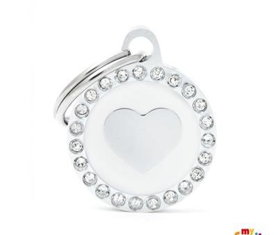 Médaille collection GLAM,  CERCLE COEUR BLANC STRASS  PETIT on Sale