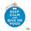 Médaille collection Charms,  KEEP CALM AND GIVE ME FOOD , GRAND Discount