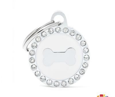 Médaille collection GLAM,  CERCLE OS BLANC STRASS  PETIT Online Sale