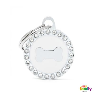 Médaille collection GLAM,  CERCLE OS BLANC STRASS  PETIT Online Sale