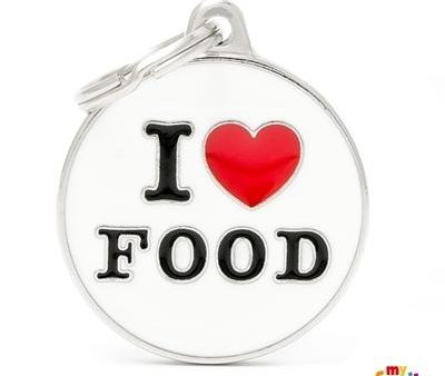 Médaille collection Charms,  I LOVE FOOD , GRAND on Sale