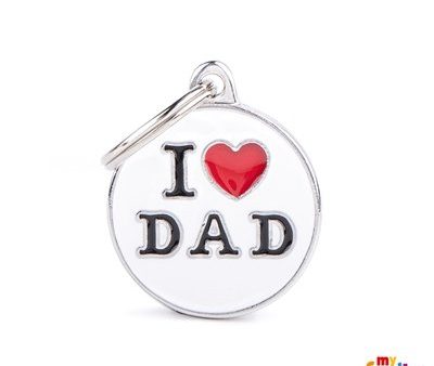 Médaille collection Charms,  I LOVE DAD , MOYEN Fashion