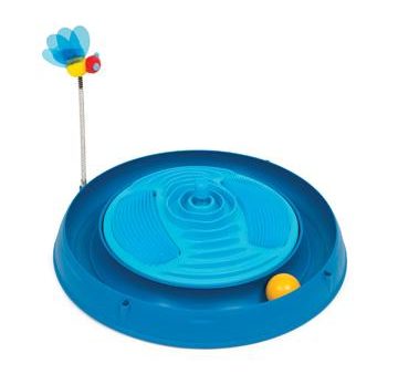 Circuit 3 en 1 avec balle, bandes de massage et herbe à chat Catit Play, bleu, 36 cm (14 po) For Sale