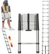 Dayplus 12.5FT 3.8M Stainless Steel Telescopic Ladder Foldable Telescoping Extension Ladder Loft Ladder 330lb Load For Cheap