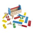 MELISSA & DOUG  Take Along Tool Kit: This 24-piece set includes wooden nails, screws, nuts, and bolts for hours of creative fun that also helps  build  important motor skills - 494 Online Hot Sale