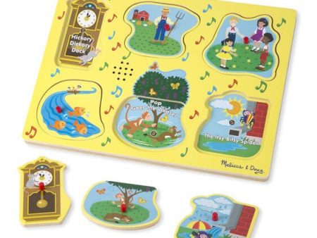 MELISSA & DOUG  Nursery Rhymes Sound Puzzle: Sing along with favorite childhood characters like The Itsy Bitsy Spider and the Farmer in the Dell - M&D-737 Discount