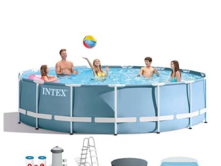 Intex Prism Frame Pool 15ft X 48in: Dual suction outlet fittings – improve water circulation resulting in better water hygiene and clarity - 26725 For Sale