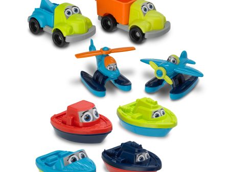 AMERICAN PLASTIC Character Vehicle Assorted: This colorful assortment of boats, trucks, helicopters, and planes feature characterized labels - 6880 Discount