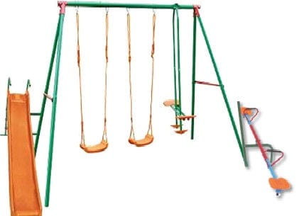 GTBW Swing Set Multiplay 5: Includes 2 swings, 1 glider, slide & seesaw - MSN-03 Supply