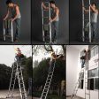 Dayplus 12.5FT 3.8M Stainless Steel Telescopic Ladder Foldable Telescoping Extension Ladder Loft Ladder 330lb Load For Cheap